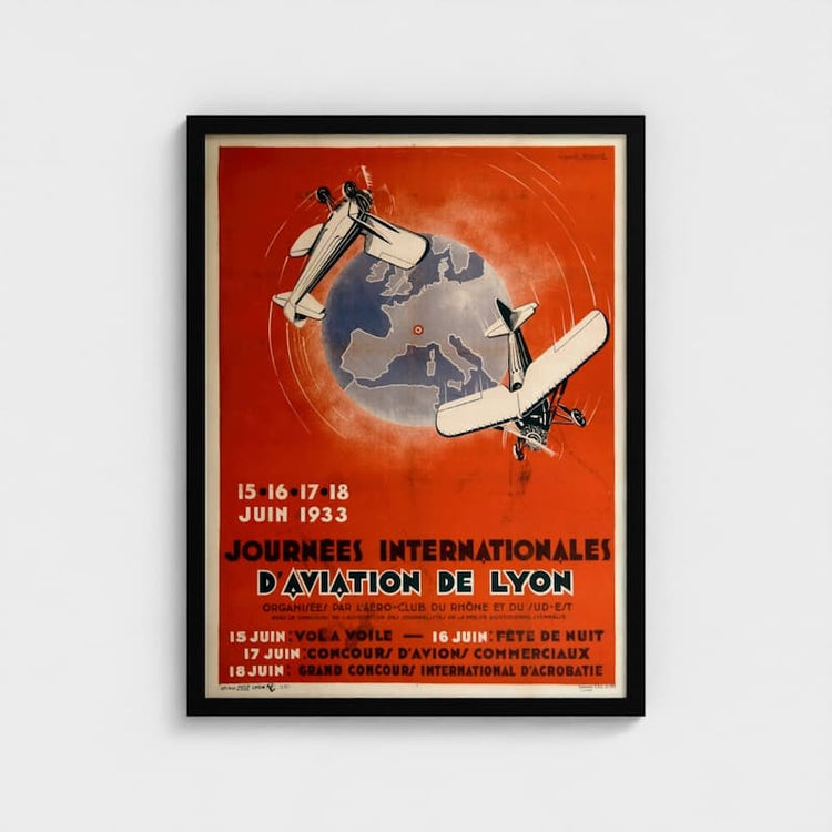 Vintage Aviation poster - French Airshow (Fête de l'Air): 1930s Art Print