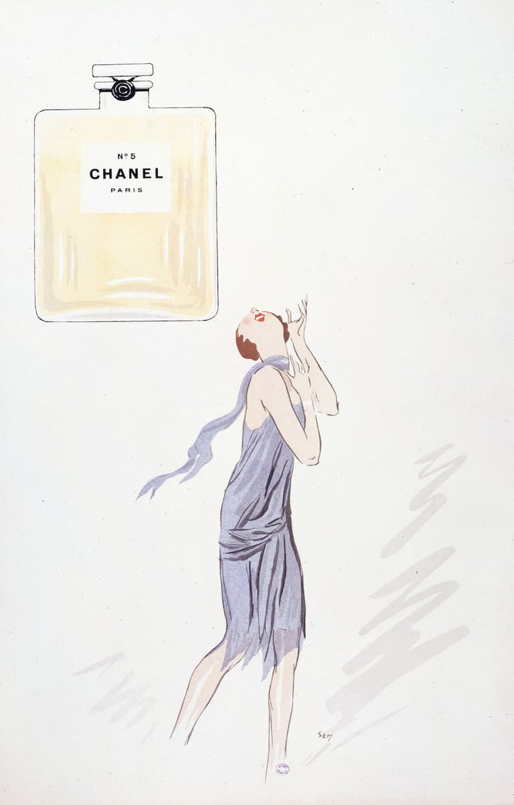 Anuncio de Chanel nº 5 (década de 1920) | Impresiones de baño vintage | Georges Goursat