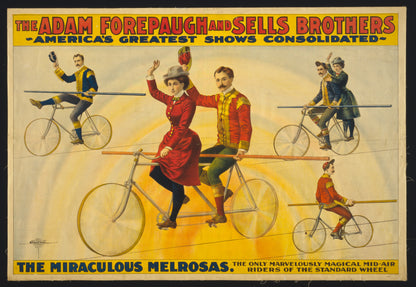 The Miraculous Melrosas poster (1880s) |  Circus artwork