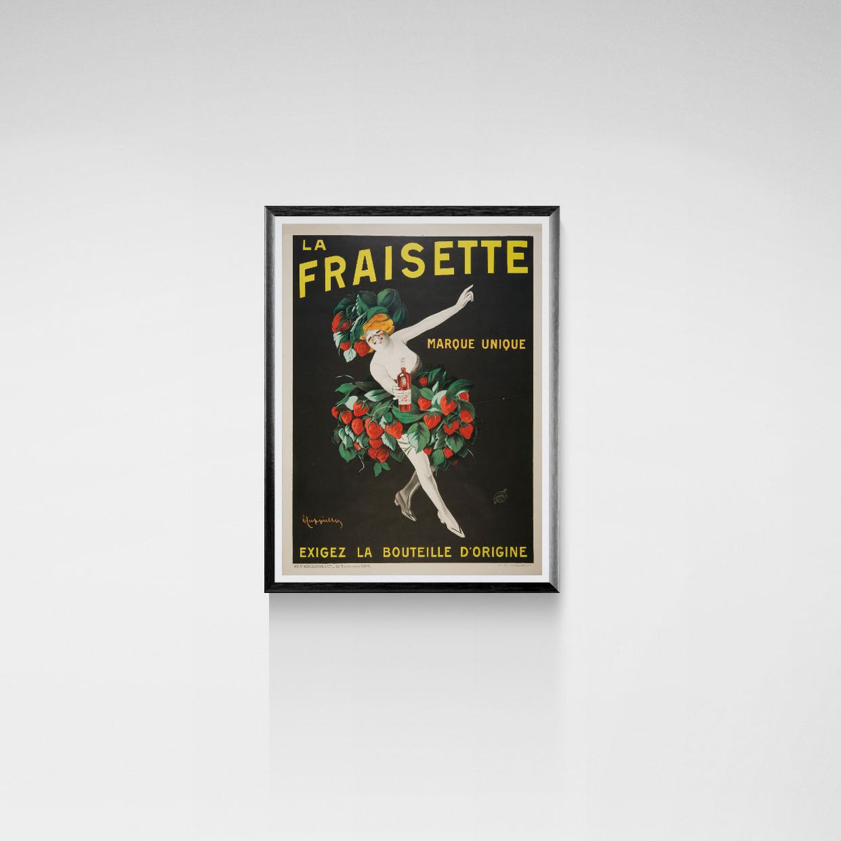 Vintage-style poster with a woman surrounded by apples on a white background