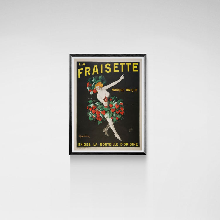 Vintage-style poster with a woman surrounded by apples on a white background