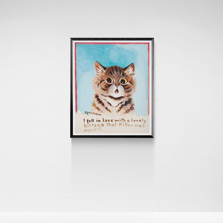 I Fell in Love with a Lovely Kitten Print by Louis Wain (1920s)