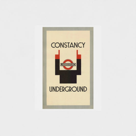 Poster with 'Constancy Underground' text and logo on a beige background