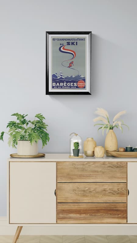 Vintage ski advertisements - Barèges 1959 French Ski Championship Poster Reproduction