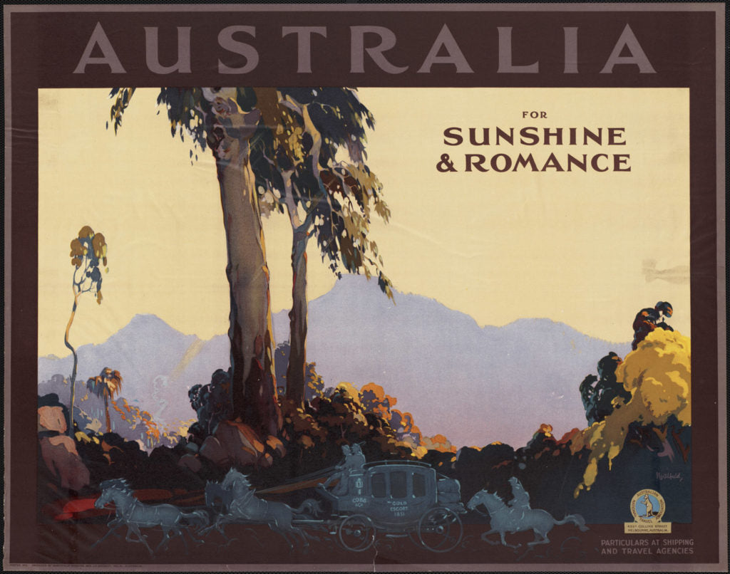 Australia vintage travel poster (1930s) Posters, Prints, & Visual Artwork The Trumpet Shop   