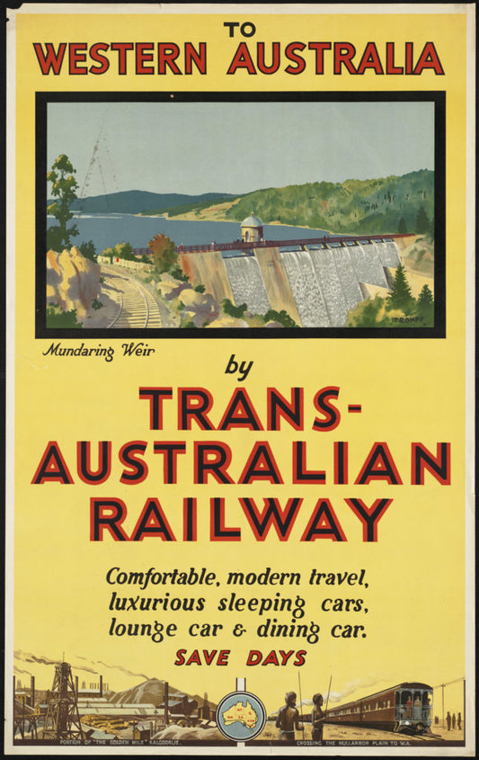 Western Australia vintage railway poster (1920s)