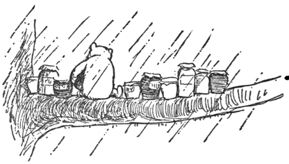 Winnie the Pooh in the rain (1920s) | Illustrated by EH Shepard