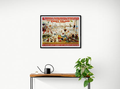 Coney Island poster (1890s) | Circus artwork | Barnum & Bailey