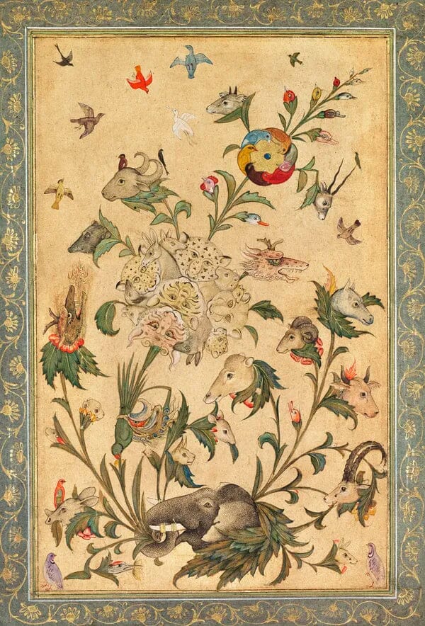 "A floral fantasy of animals and birds" art print (1600s) Posters, Prints, & Visual Artwork The Trumpet Shop Vintage Prints   