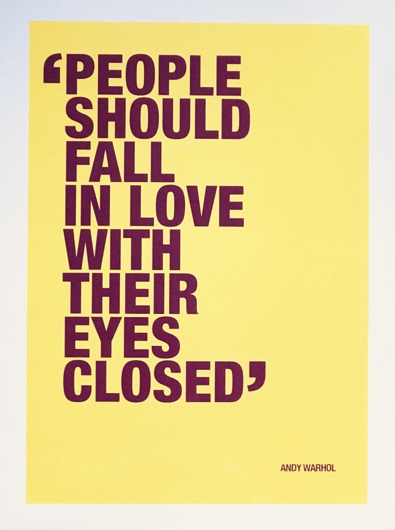 “Fall in Love” | Andy Warhol quote art print  The Trumpet Shop   