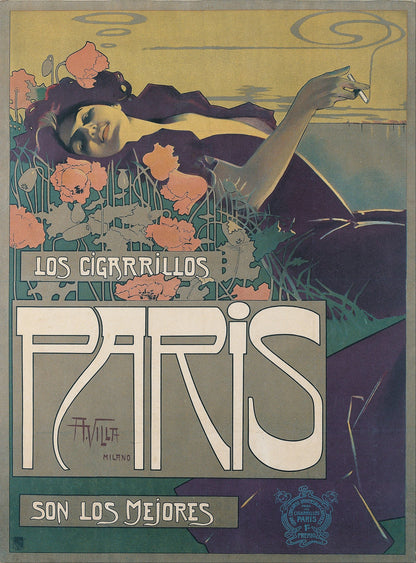 Cigarillos (1901) | French Art nouveau poster | Aleardo Villa