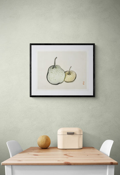Asian pears (1800s) | Vintage pears prints | Kōno Bairei Posters, Prints, & Visual Artwork The Trumpet Shop   