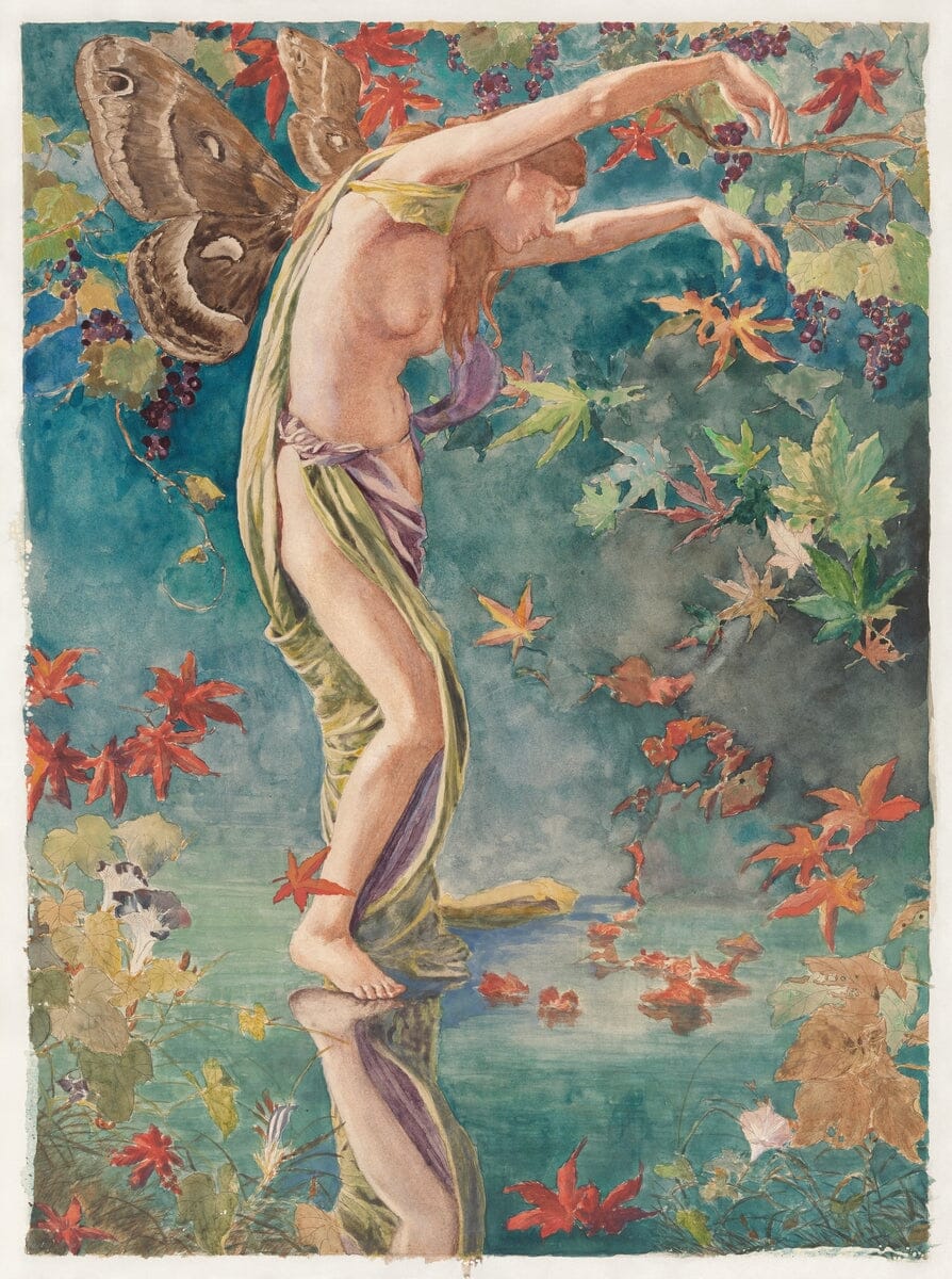 Autumn scattering leaves (1900) | Fairy bedroom decor | John La Farge Posters, Prints, & Visual Artwork The Trumpet Shop   