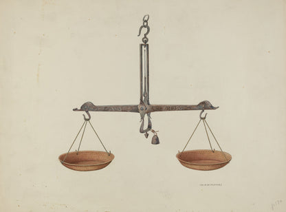 Balance scales wall art print (1940s) | Home office prints Posters, Prints, & Visual Artwork The Trumpet Shop   