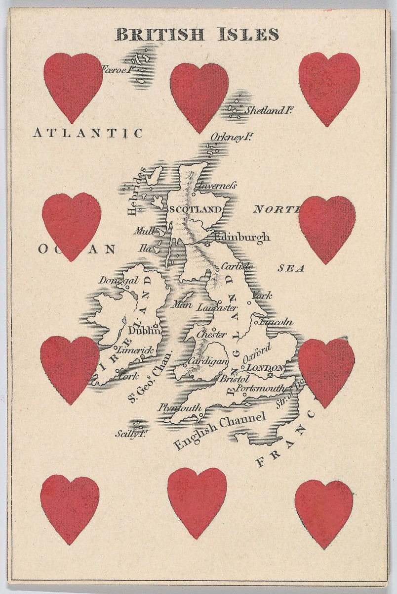 British Isles playing card (c1840s) | Man cave bar prints Posters, Prints, & Visual Artwork The Trumpet Shop   