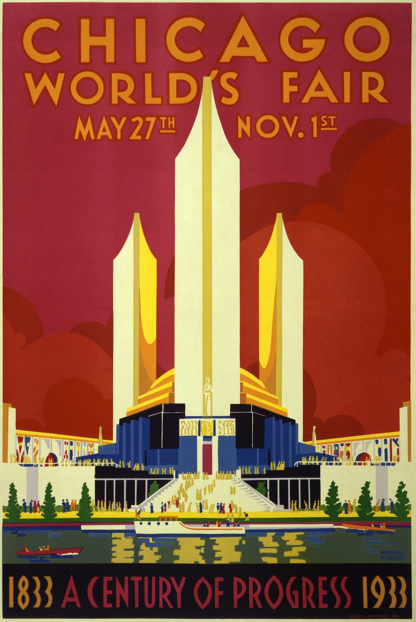 Chicago World’s Fair Poster (1930s) | Vintage travel posters Posters, Prints, & Visual Artwork The Trumpet Shop   