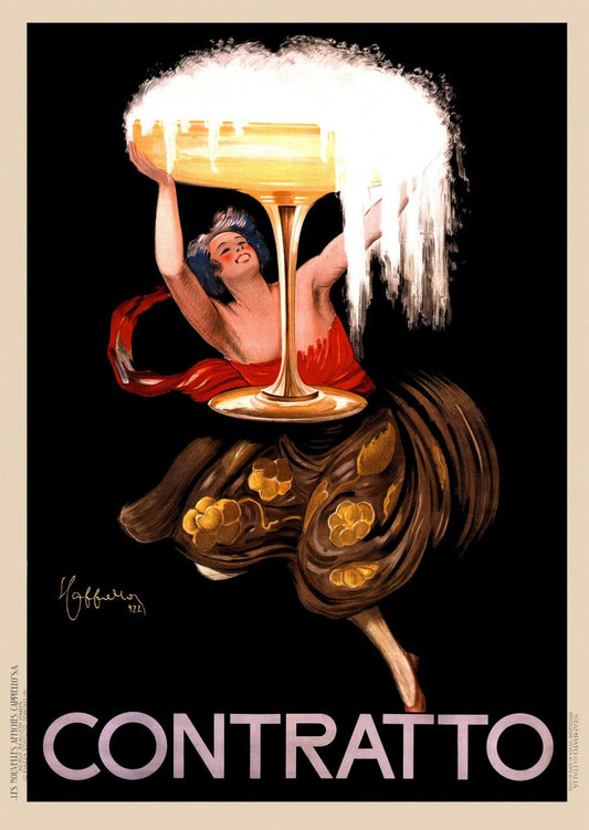 Contratto Wine Poster 1920s | Vintage cocktail posters  | Leonetto Cappiello Posters, Prints, & Visual Artwork The Trumpet Shop   