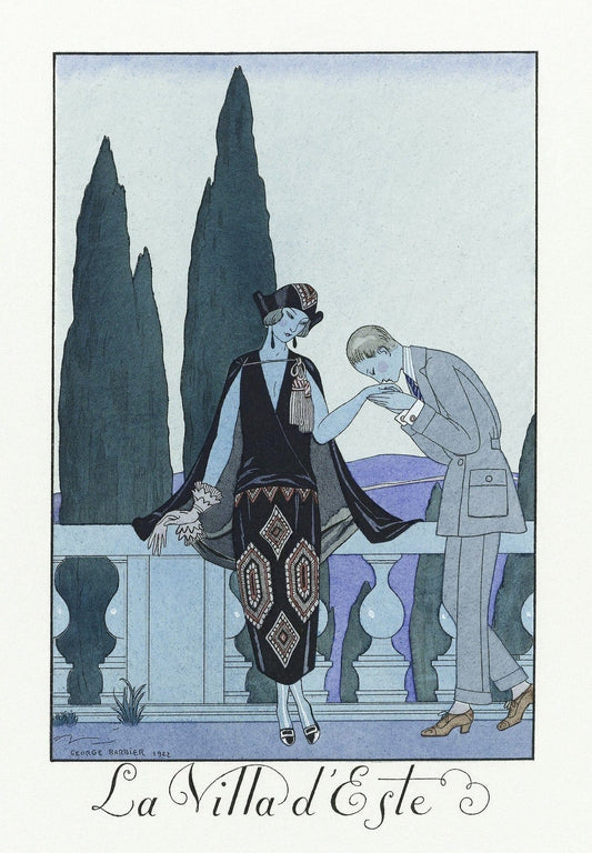 Courting couple print (1920s) | George Barbier 