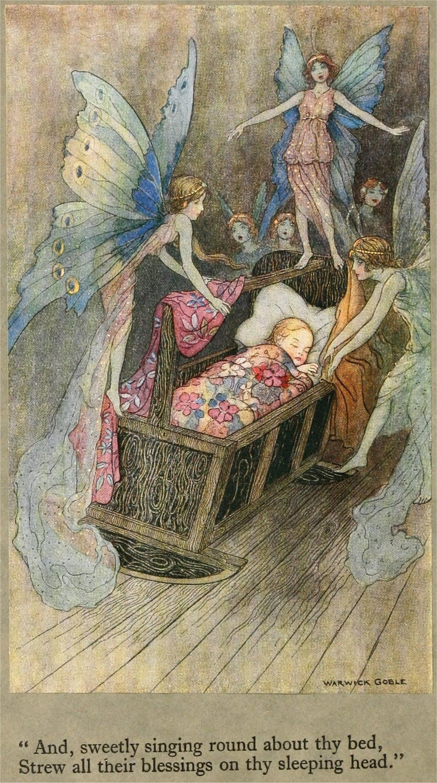 Fairy blessings (1920s) | Fairy bedroom decor | Warwick Goble Posters, Prints, & Visual Artwork The Trumpet Shop   