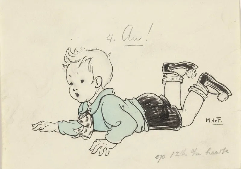 Falling boy art print (c1930) | Miep de Feijter  The Trumpet Shop   