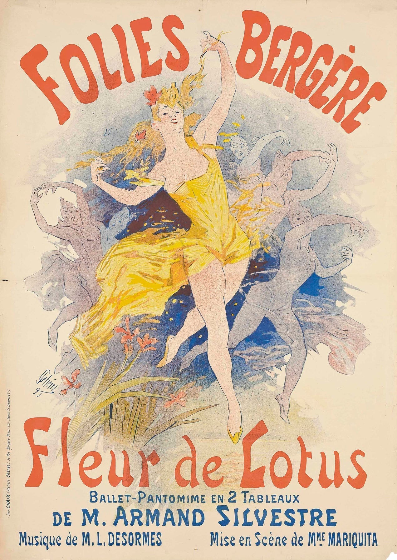 Fleur de Lotus Ballet poster, Paris (1890s) | Art nouveau prints | Jules Cheret Posters, Prints, & Visual Artwork The Trumpet Shop   