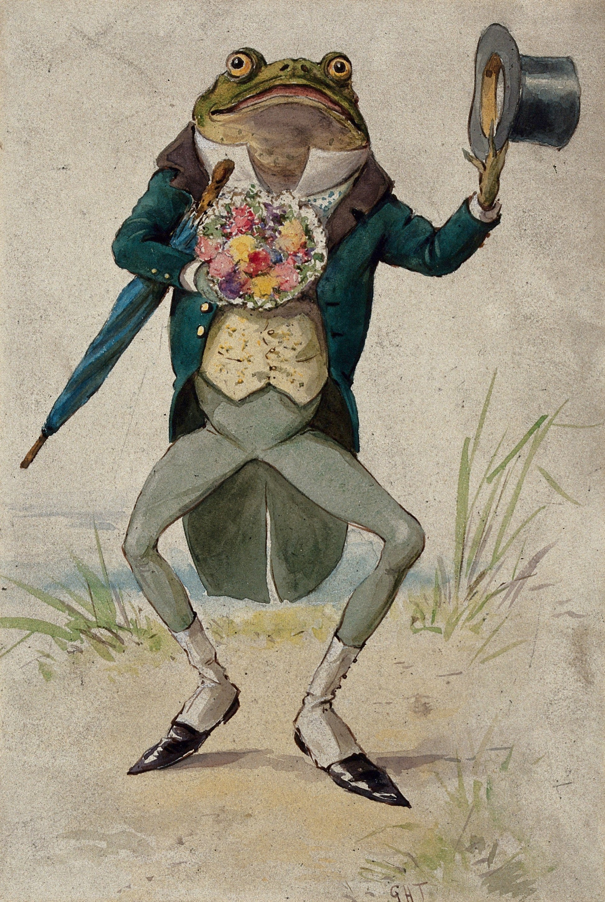 Vintage Frog art (c1900) | George Hope Tait  The Trumpet Shop   