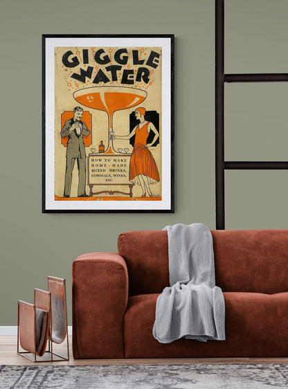 Giggle Water Cocktail Book Cover (1920s) Posters, Prints, & Visual Artwork The Trumpet Shop   