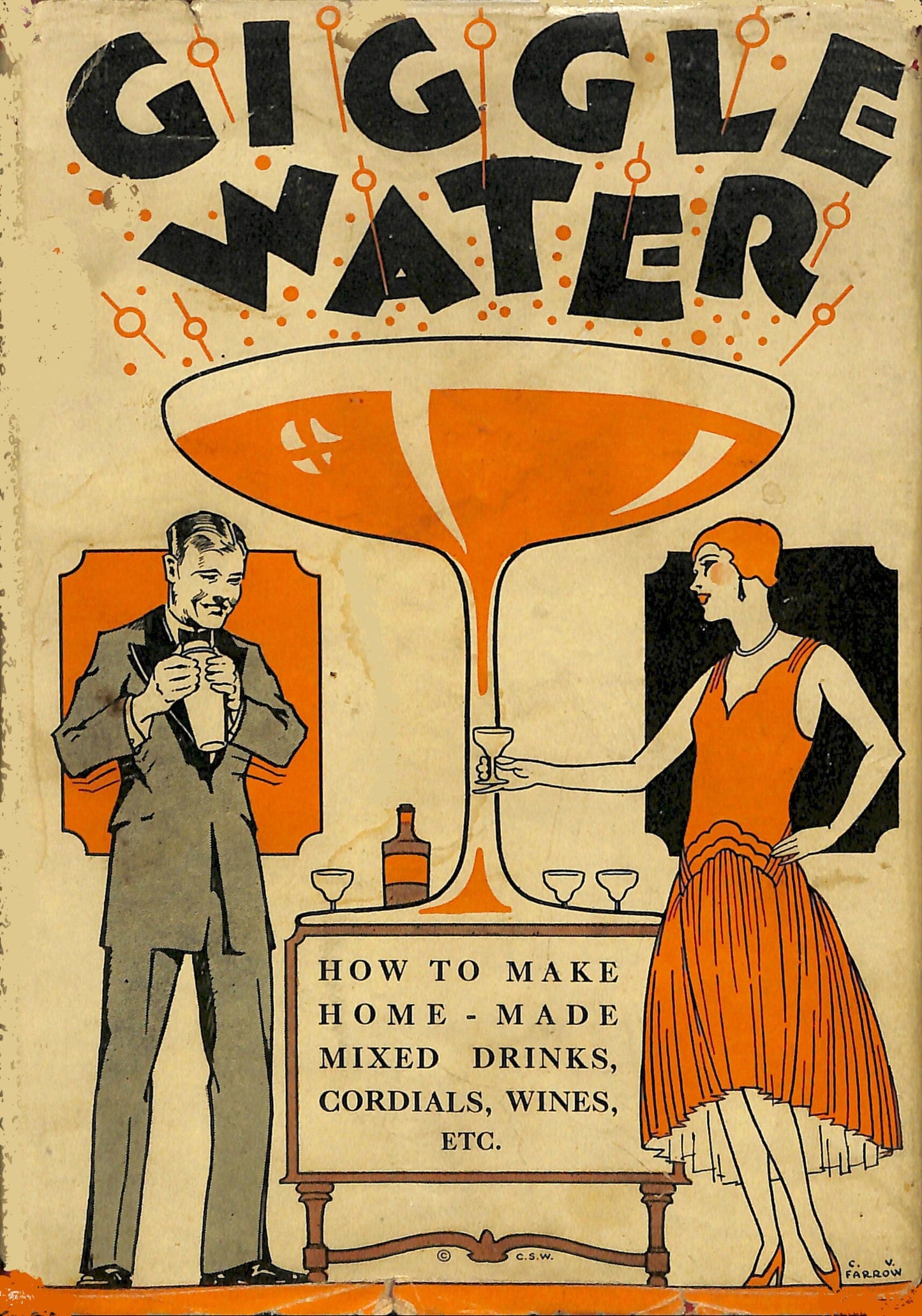 Giggle Water Cocktail Book Cover 1928 | Living room wall art print Posters, Prints, & Visual Artwork The Trumpet Shop   