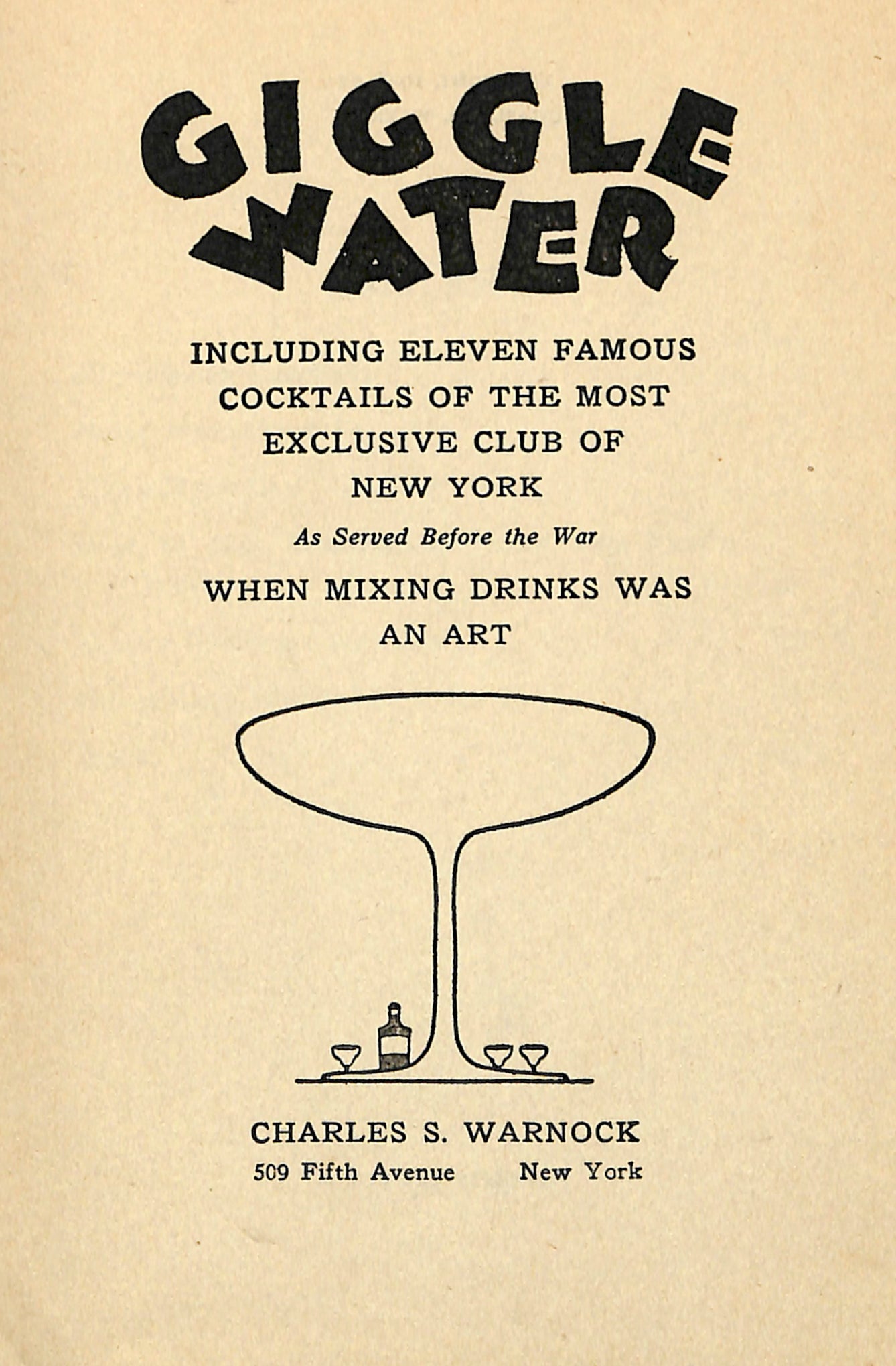 Giggle Water Cocktail Book (Title Page) (1920s) | Vintage cocktail posters Posters, Prints, & Visual Artwork The Trumpet Shop   