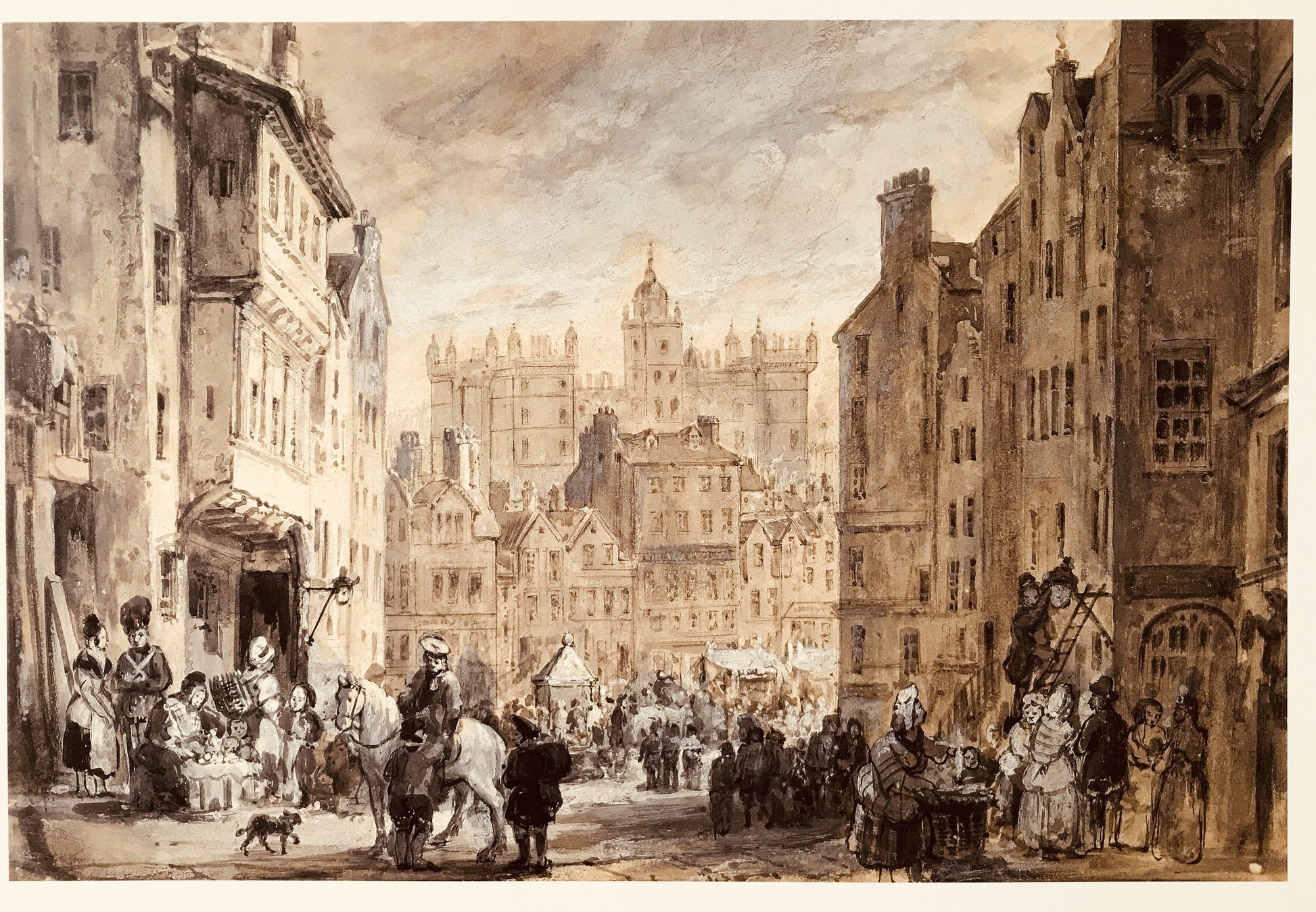Heriot’s Hospital and Grassmarket Edinburgh art print (1850) | George Meikle Kemp and William Bonnar  The Trumpet Shop   