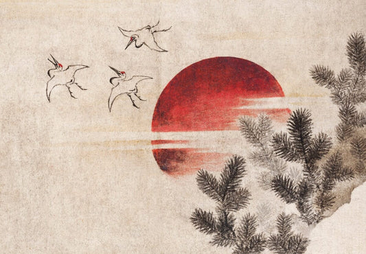 Hokusai's "Birds and sunset" (1800s) | Japanese prints Posters, Prints, & Visual Artwork The Trumpet Shop   