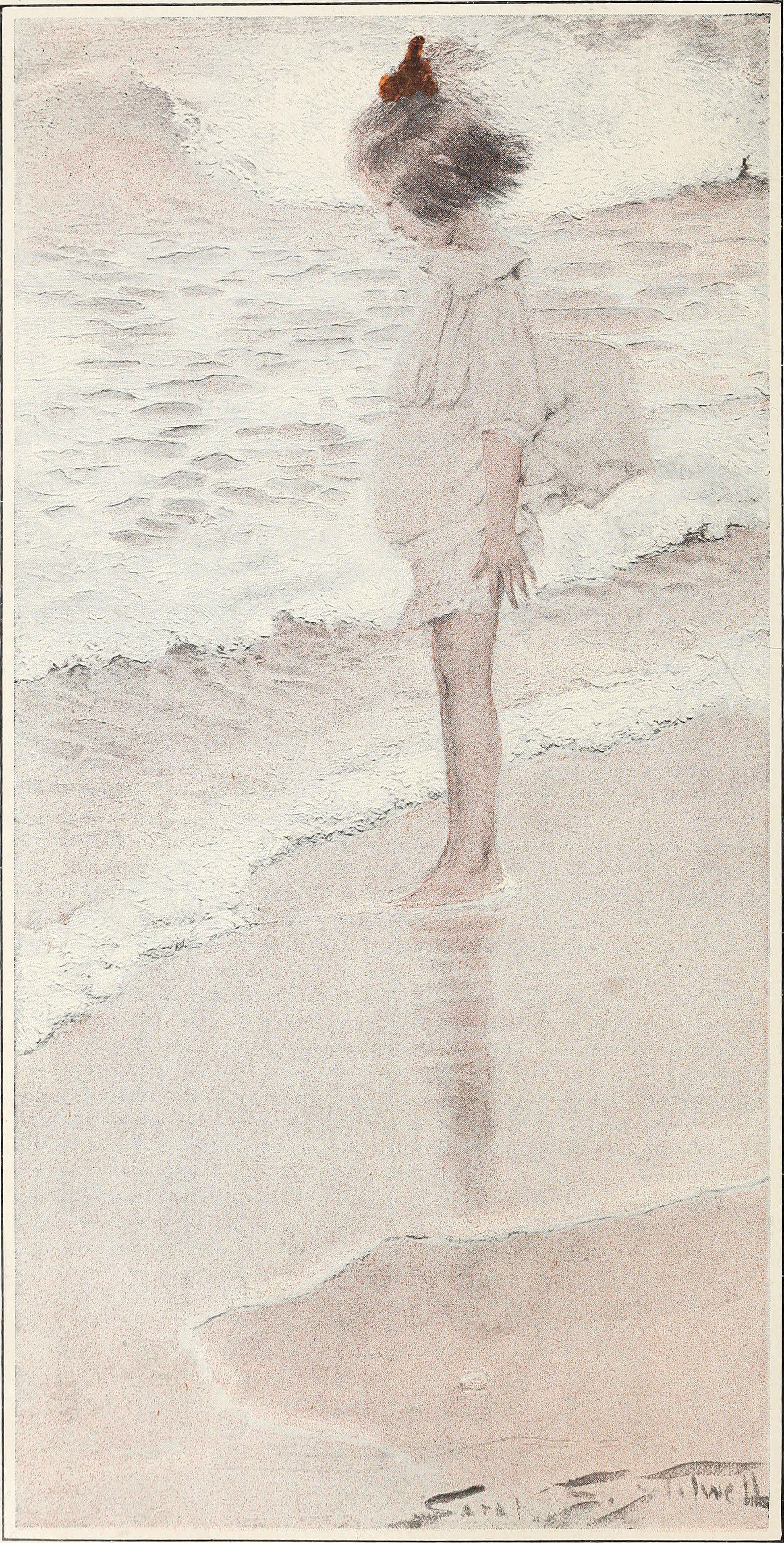 "In paddling" (1901) | Small bathroom wall art print | Sarah S. Stilwell Posters, Prints, & Visual Artwork The Trumpet Shop   