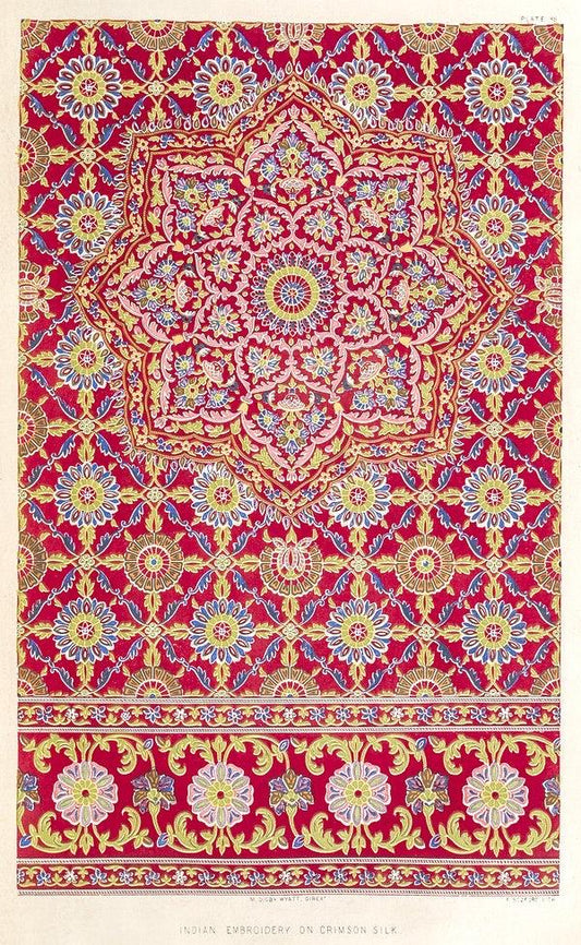 Indian crimson silk design (1850s) | Sir Matthew Digby Wyatt prints Posters, Prints, & Visual Artwork The Trumpet Shop   