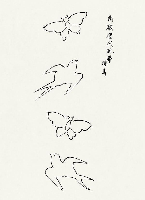 Yatsuo no tsubaki, Birds and butterflies | Taguchi Tomoki | Japanese wall art art print  The Trumpet Shop   