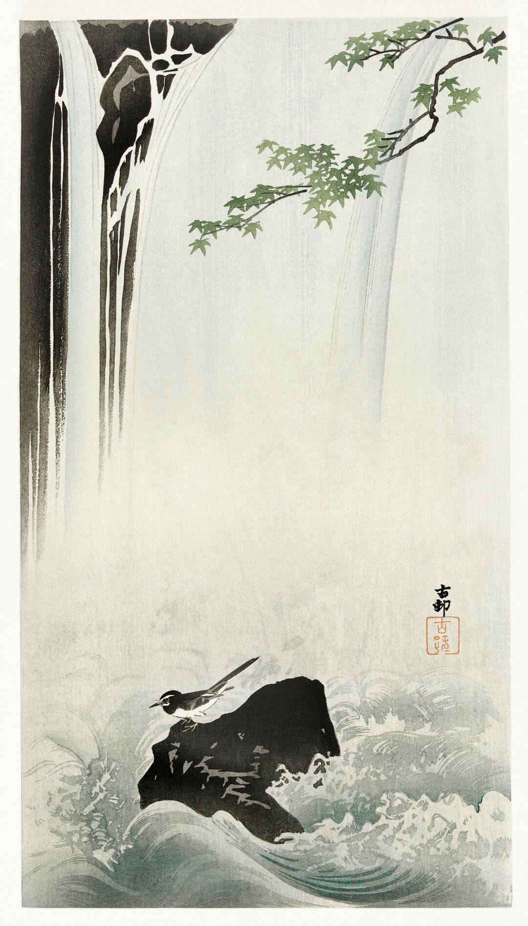 Japanese Waterfall (Early 1900s) | Vintage bathroom prints | Ohara Koson Posters, Prints, & Visual Artwork The Trumpet Shop   