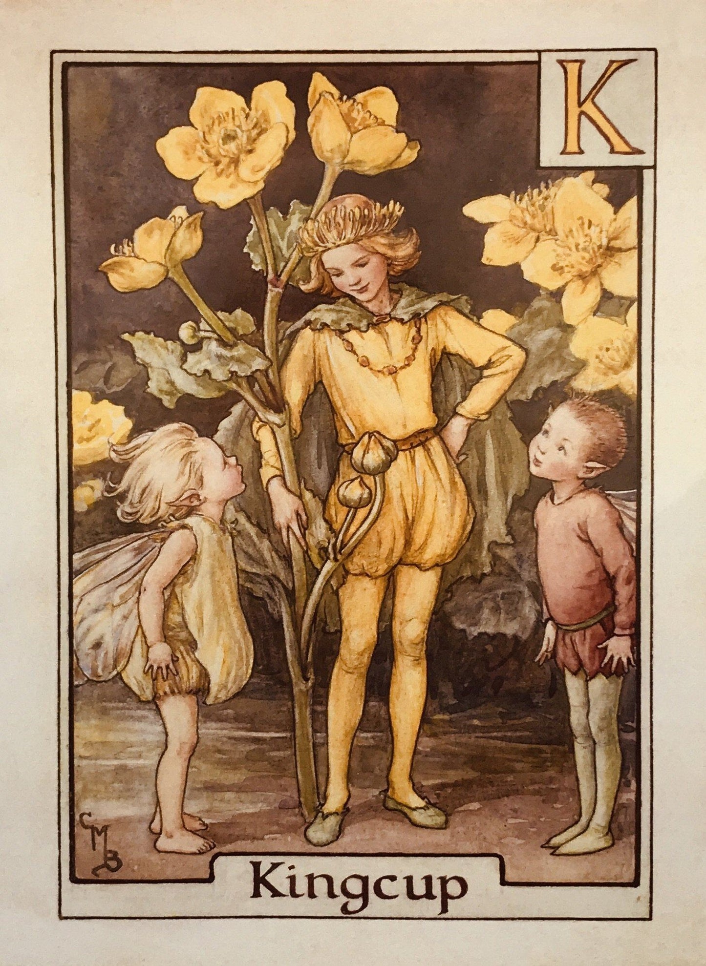 "K" Flower Fairy (1930s) | Cicely Mary Barker art print Posters, Prints, & Visual Artwork The Trumpet Shop   