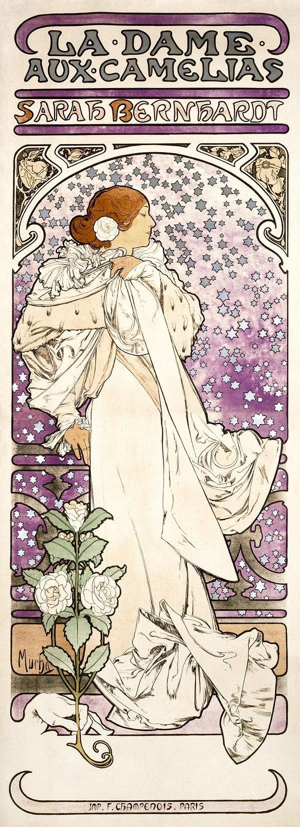 La dame, aux camelias (1896) | Alphonse Mucha | Art nouveau print  The Trumpet Shop   