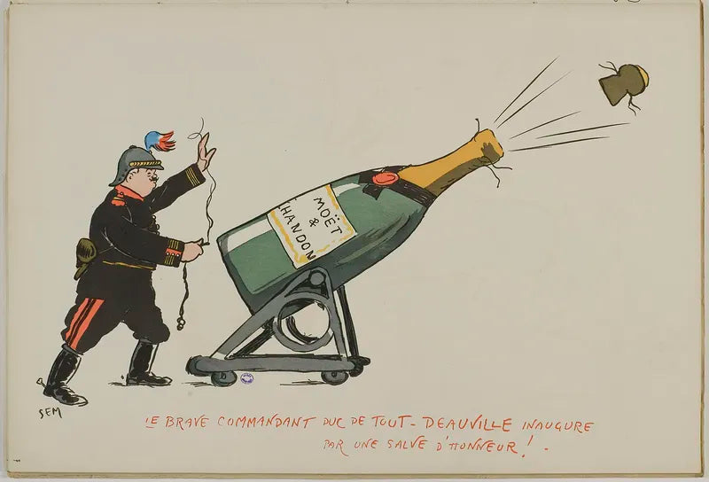 “Le brave Commandant” Champagne (c1900) | Man cave bar prints | Georges Goursant Posters, Prints, & Visual Artwork The Trumpet Shop   