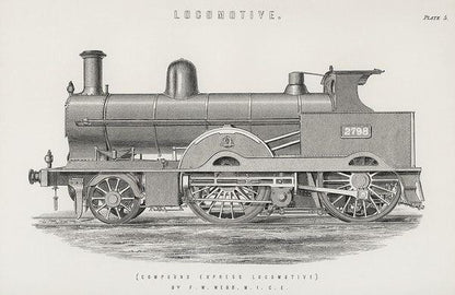 Locomotive (1891) | Steam train artwork | Francis William Webb