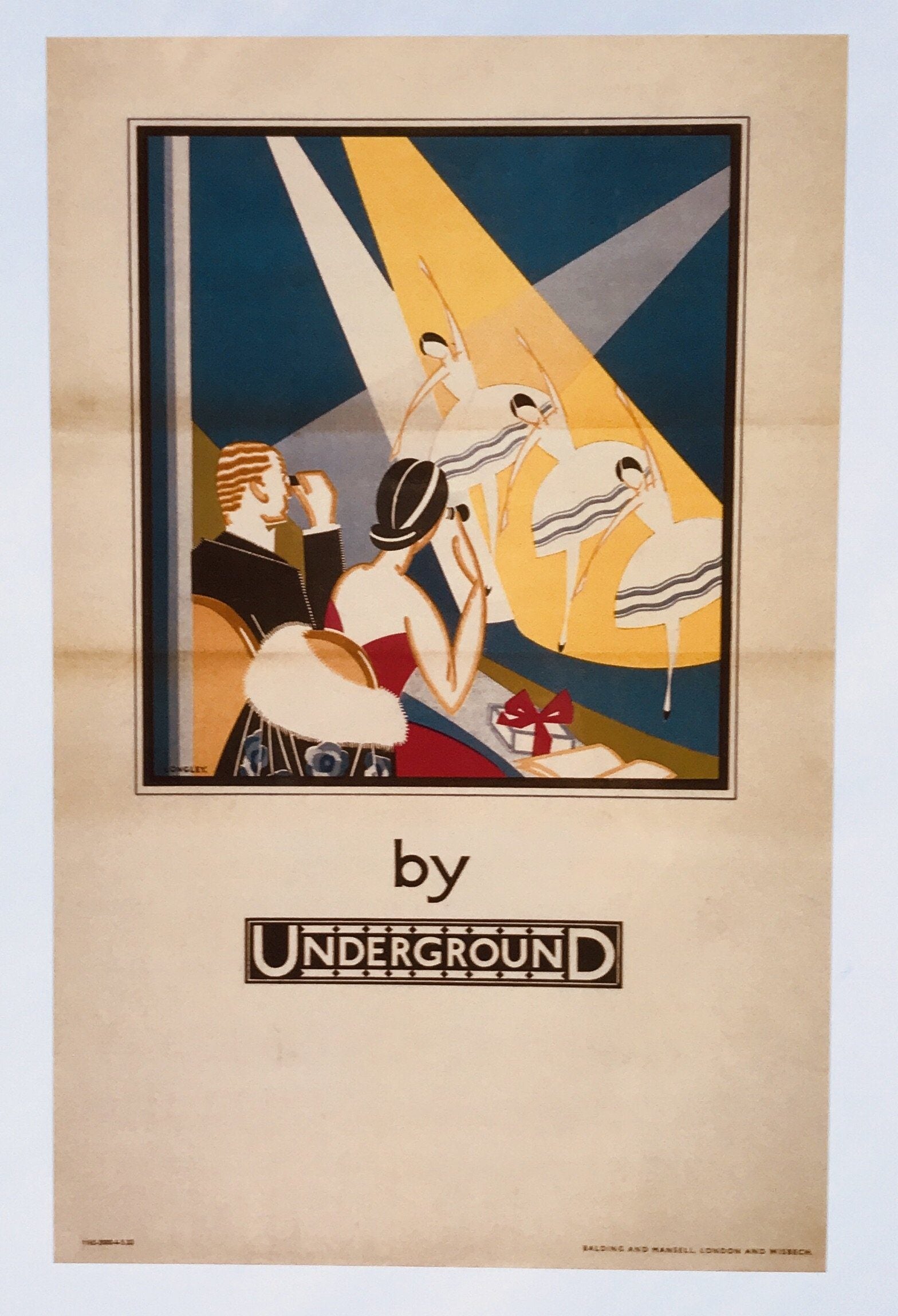 Theatreland London Underground vintage poster art print (1920s)  The Trumpet Shop   