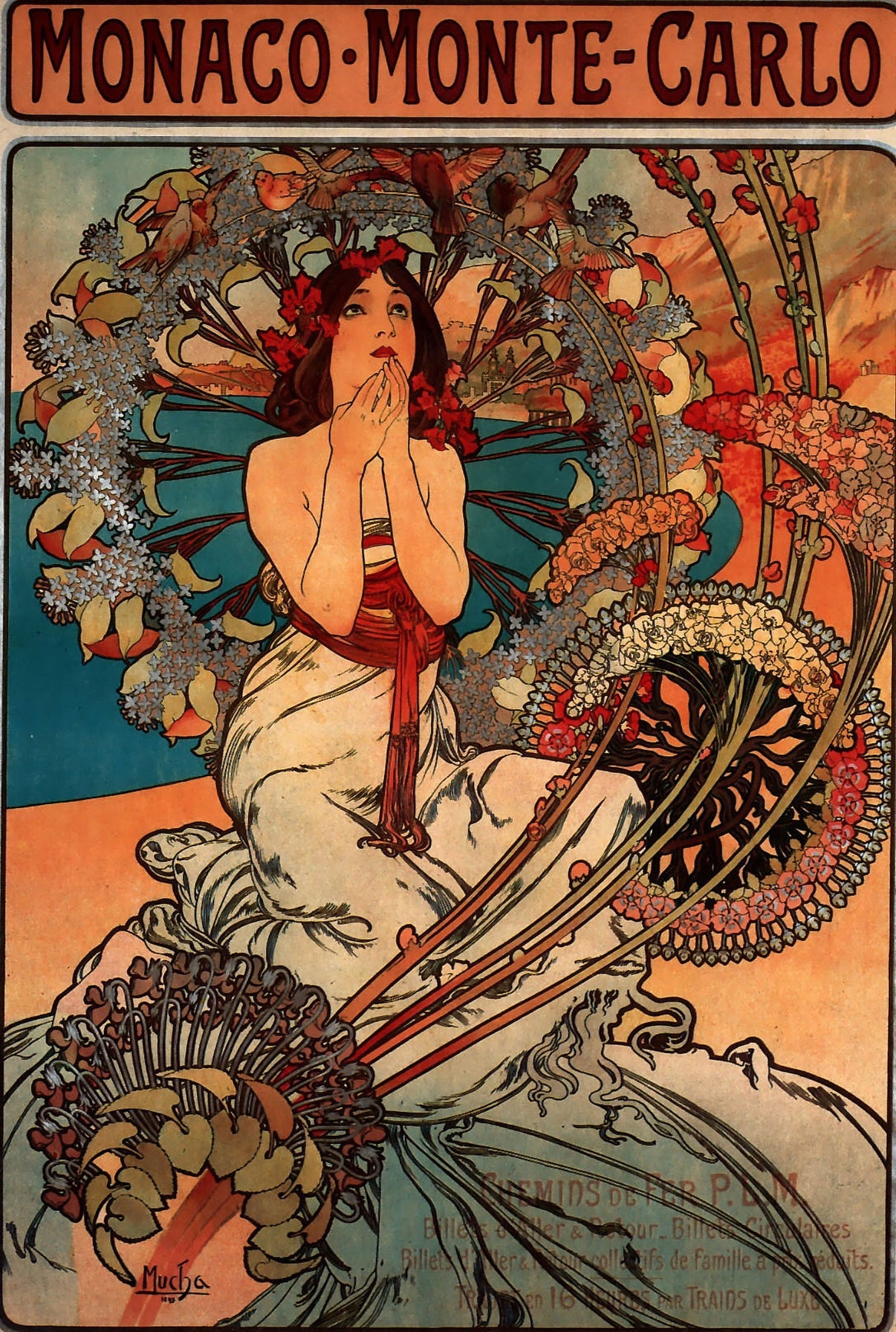 Art nouveau Monaco Poster (1890s) | Alphonse Mucha prints Posters, Prints, & Visual Artwork The Trumpet Shop   
