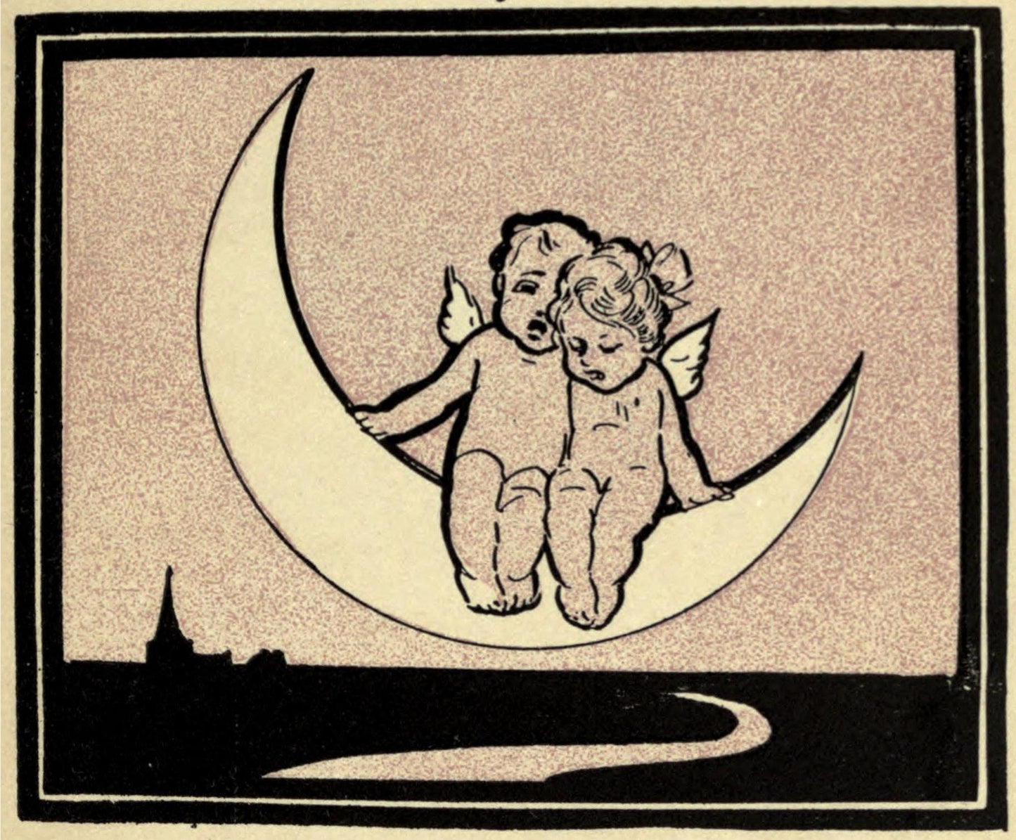 Moon cherubs (1905) | Prints for bedroom wall | Gordon Ross Posters, Prints, & Visual Artwork The Trumpet Shop   