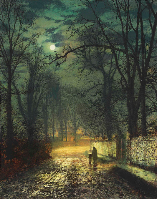 Moonlit Lane (1874) | John Atkinson Grimshaw prints Posters, Prints, & Visual Artwork The Trumpet Shop   