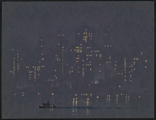 Night lights of Manhattan (1920s) | Joseph Pennell prints Posters, Prints, & Visual Artwork The Trumpet Shop   