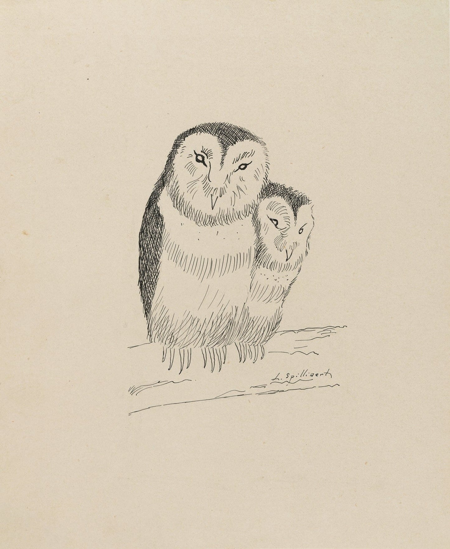 Owls (1930s) | 1930s wall art | Leon Spillaert Posters, Prints, & Visual Artwork The Trumpet Shop Vintage Prints   