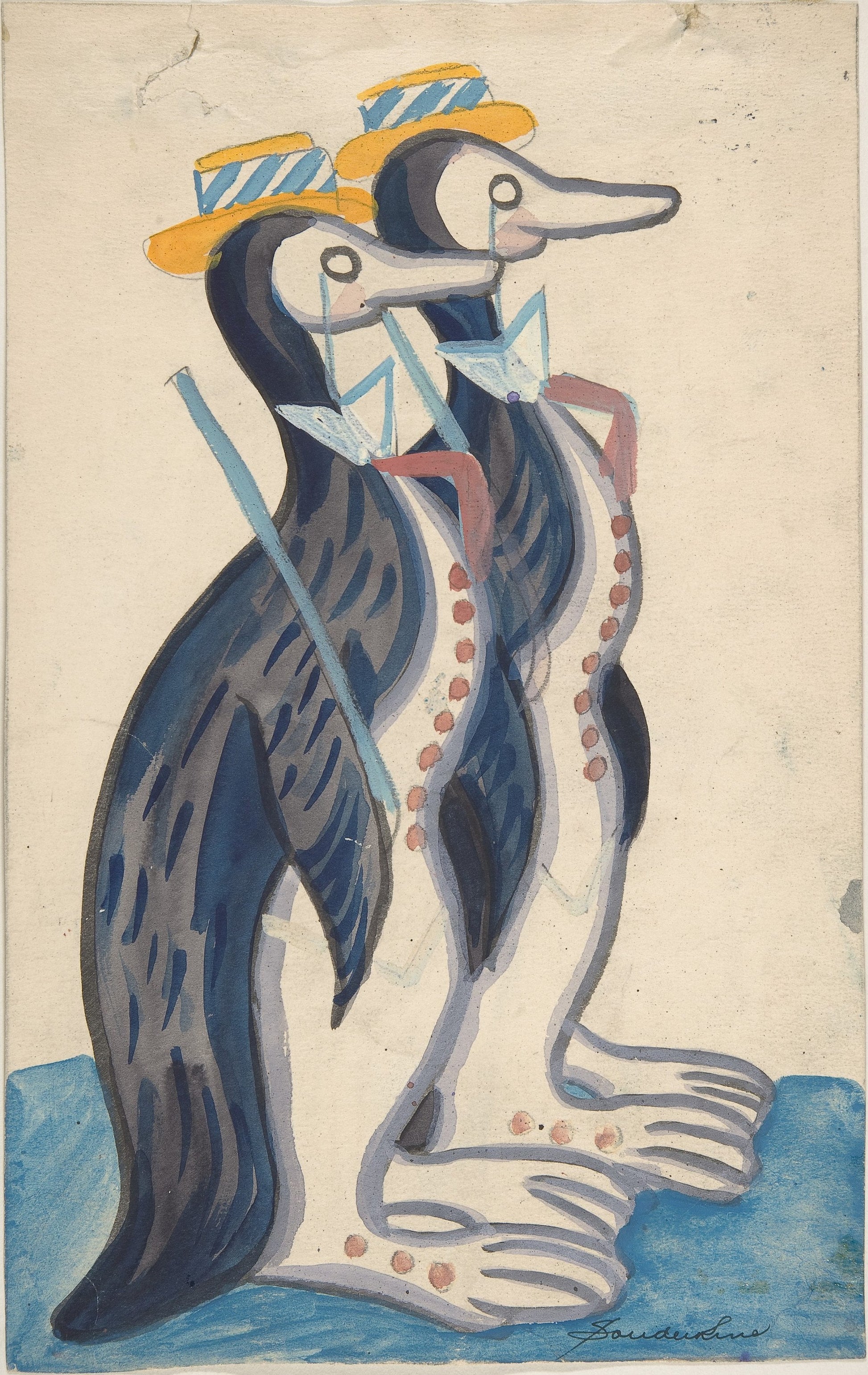 Penguins art print (2) (1920s) | Vintage prints of birds | Sergey Sudeykin Posters, Prints, & Visual Artwork The Trumpet Shop   