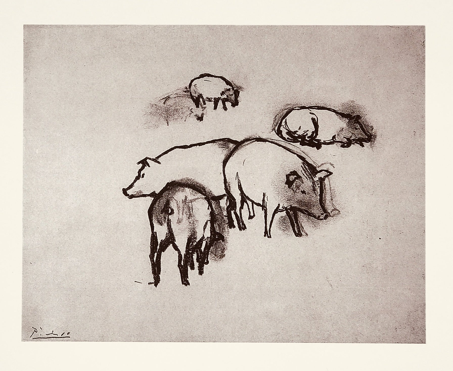 “Pigs” (c1900) | Pablo Picasso art print  The Trumpet Shop   