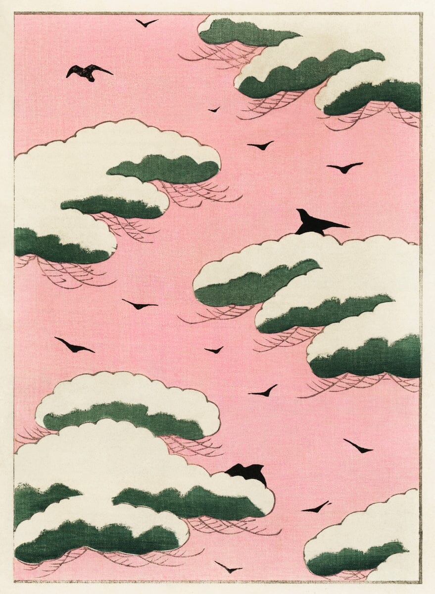 Pink Sky (1902) | Pink pastel desk home inspo | Shin Bijutsukai Magazine Posters, Prints, & Visual Artwork The Trumpet Shop   