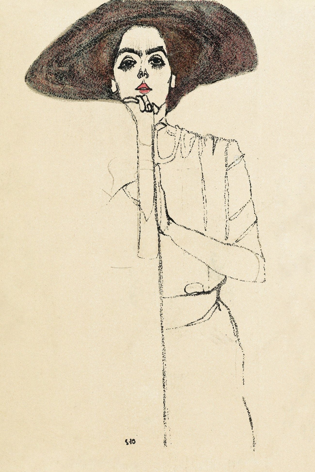 Portrait of a Woman (1910) | Egon Schiele art print  The Trumpet Shop   