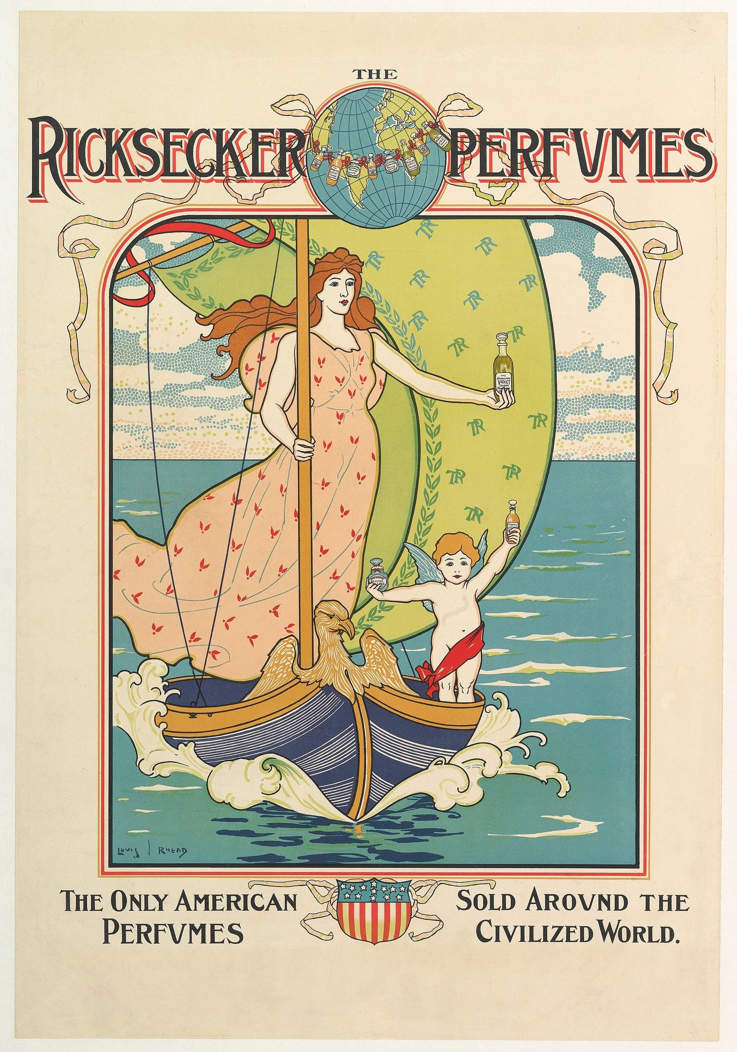 Ricksecker Perfumes Advert art print (1892) | Louis John Rhead  The Trumpet Shop   